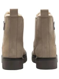 Leder-Chelsea-Boots in Khaki