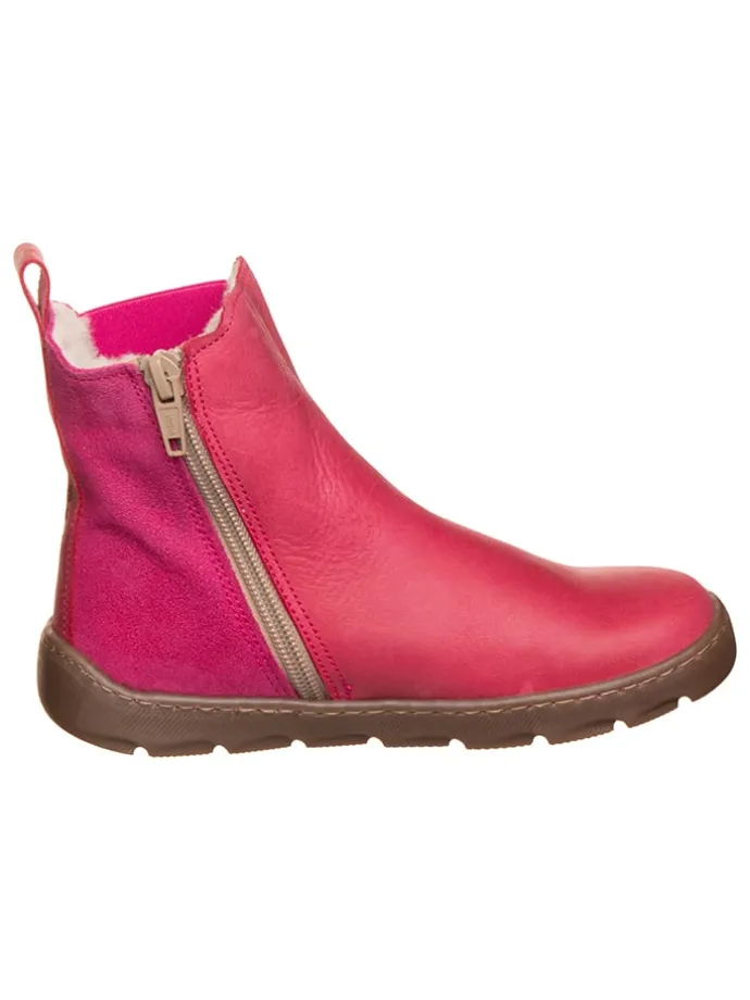 Leder-Chelsea-Boots in Pink