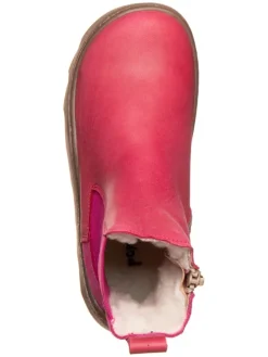 Leder-Chelsea-Boots in Pink