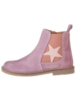 Leder-Chelsea-Boots in Rosa