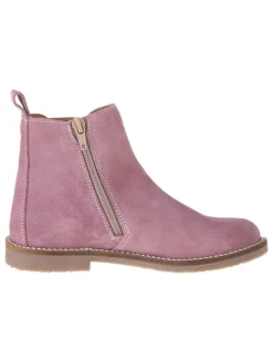 Leder-Chelsea-Boots in Rosa