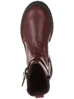 Leder-Chelsea-Boots in Rot