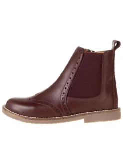 Leder-Chelsea-Boots in Rot