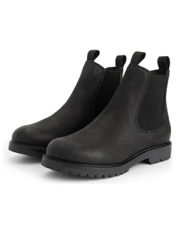 Leder-Chelsea-Boots in Schwarz