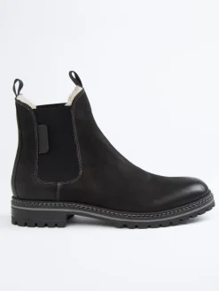 Leder-Chelsea-Boots in Schwarz