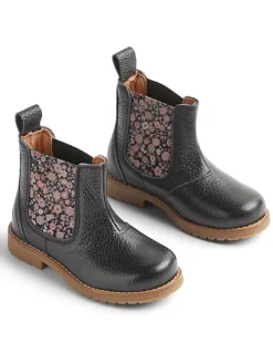 Leder-Chelsea-Boots in Schwarz