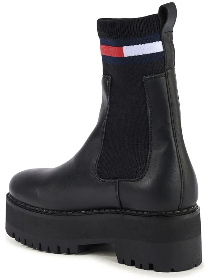 Leder-Chelsea-Boots in Schwarz