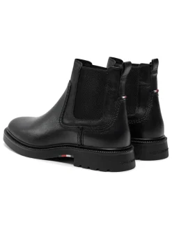 Leder-Chelsea-Boots in Schwarz