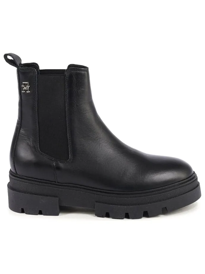 Leder-Chelsea-Boots in Schwarz