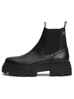 Leder-Chelsea-Boots in Schwarz