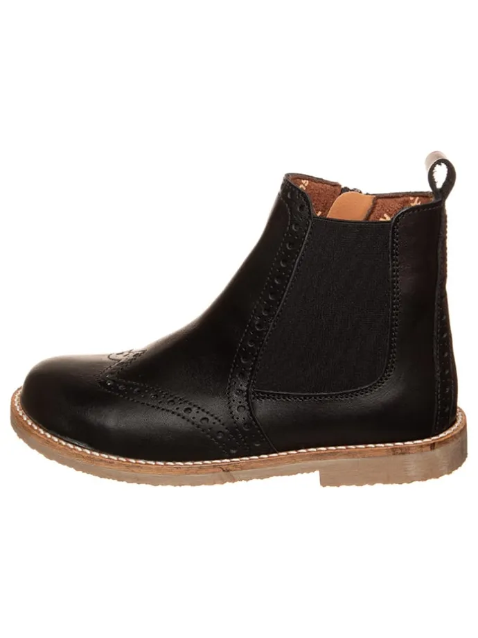 Leder-Chelsea-Boots in Schwarz