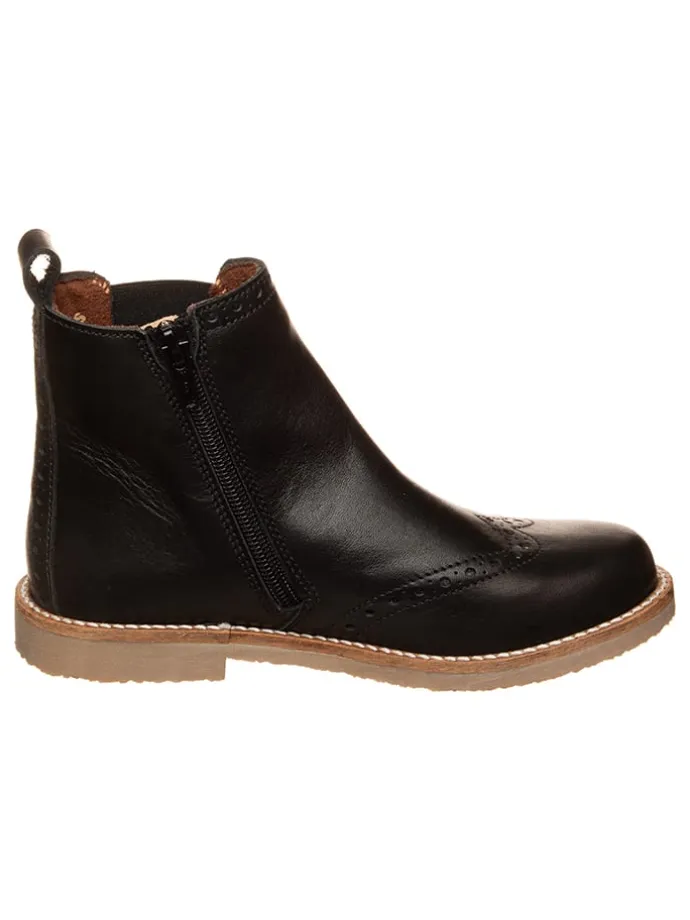 Leder-Chelsea-Boots in Schwarz