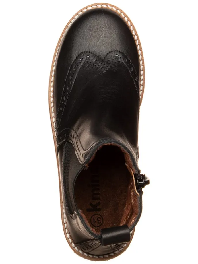 Leder-Chelsea-Boots in Schwarz