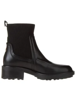 Leder-Chelsea-Boots in Schwarz