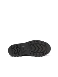 Leder-Chelsea-Boots in Schwarz/ Khaki