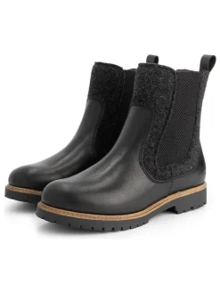 Leder-Chelsea-Boots in Schwarz
