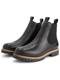 Leder-Chelsea-Boots in Schwarz