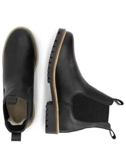 Leder-Chelsea-Boots in Schwarz
