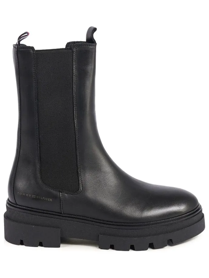 Leder-Chelsea-Boots in Schwarz