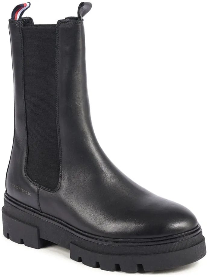 Leder-Chelsea-Boots in Schwarz