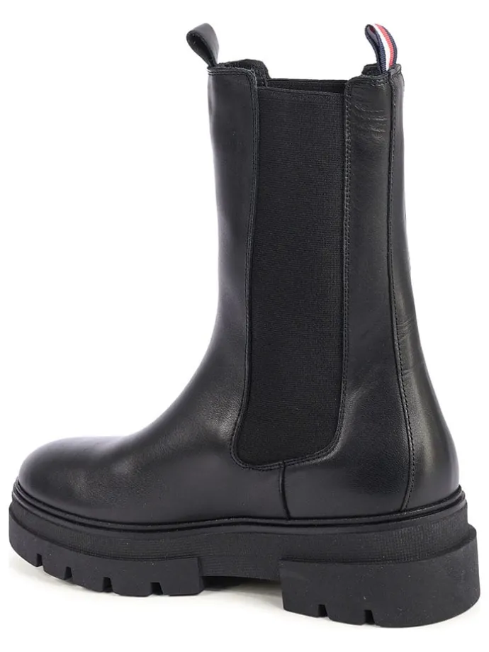 Leder-Chelsea-Boots in Schwarz
