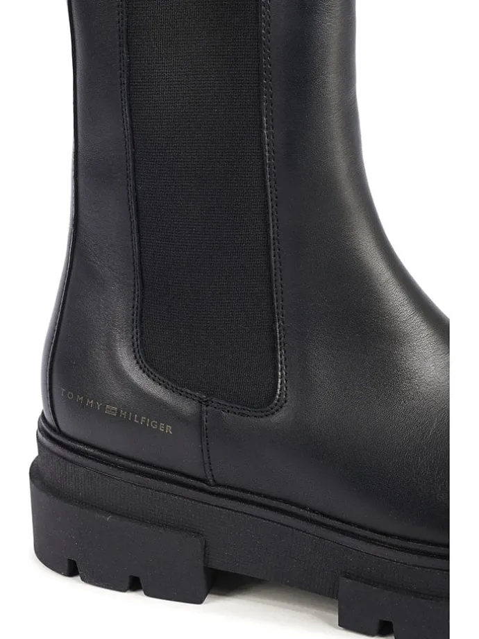 Leder-Chelsea-Boots in Schwarz