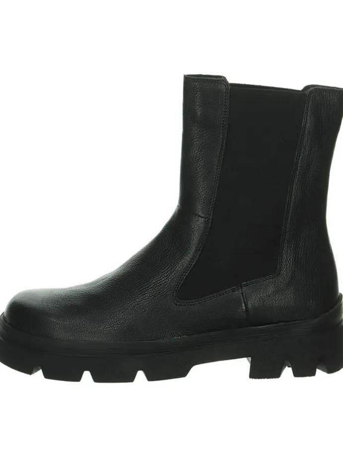 Leder-Chelsea-Boots in Schwarz