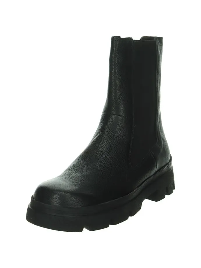 Leder-Chelsea-Boots in Schwarz