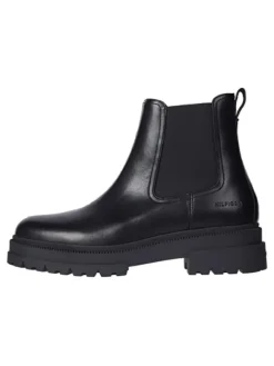 Leder-Chelsea-Boots in Schwarz
