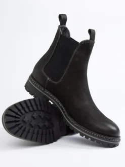 Leder-Chelsea-Boots in Schwarz