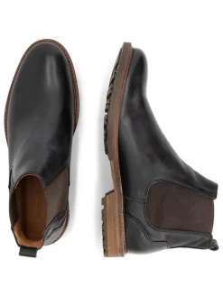 Leder-Chelsea-Boots in Schwarz