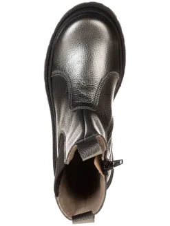 Leder-Chelsea-Boots in Silber