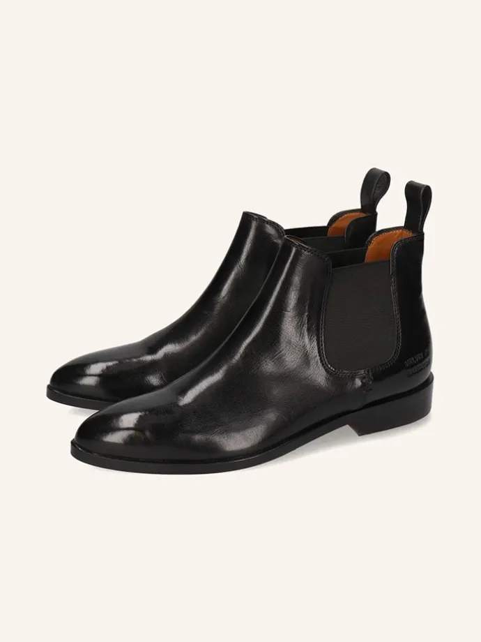 Leder-Chelsea-Boots "Jessy 1" in Schwarz