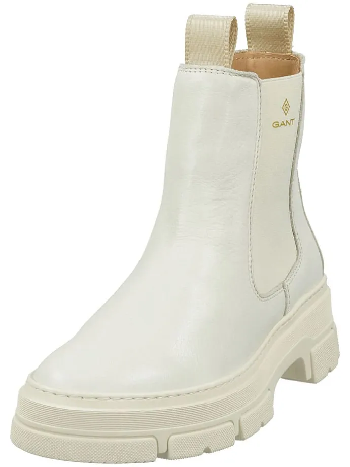 Leder-Chelsea-Boots "Monthike" in Creme
