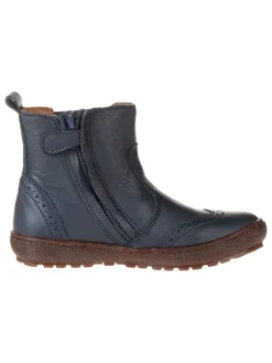 Leder-Chelsea-Boots "Norbert" in Dunkelblau