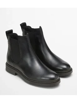 Leder-Chelsea-Boots "Paula" in Schwarz