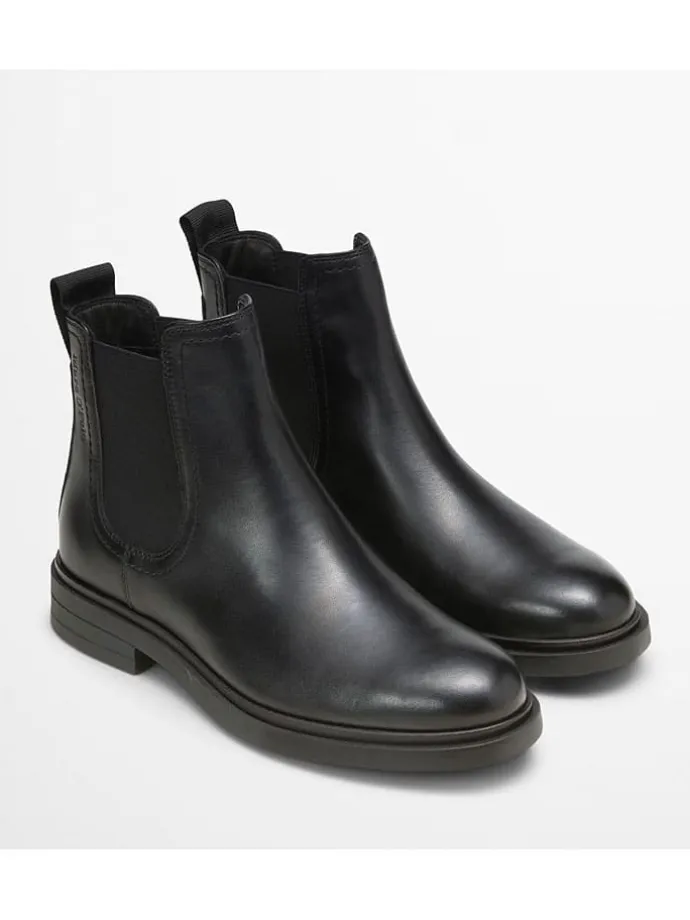 Leder-Chelsea-Boots "Paula" in Schwarz