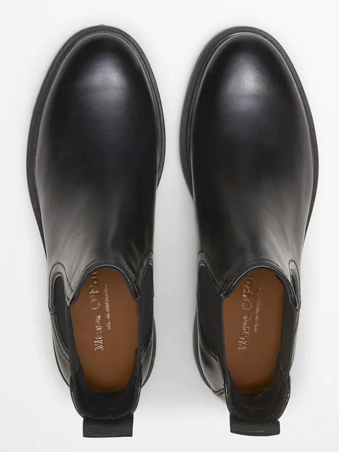 Leder-Chelsea-Boots "Paula" in Schwarz