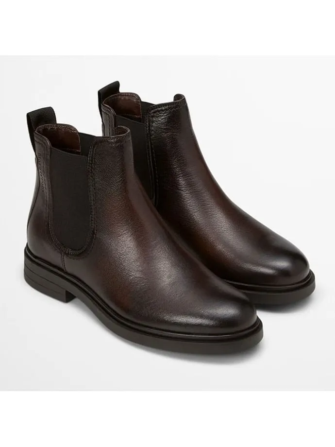 Leder-Chelsea-Boots "Paula" in Braun