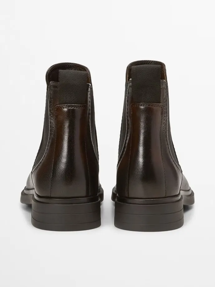 Leder-Chelsea-Boots "Paula" in Braun