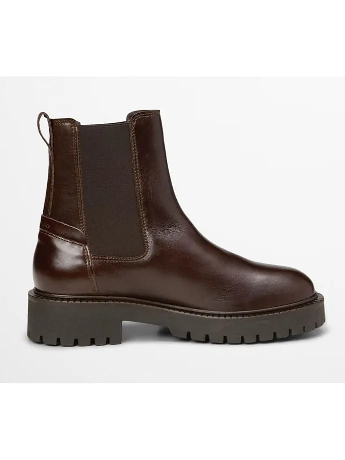 Leder-Chelsea-Boots "Phia" in Braun