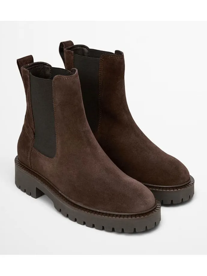 Leder-Chelsea-Boots "Phia" in Braun