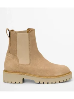 Leder-Chelsea-Boots "Phia" in Beige