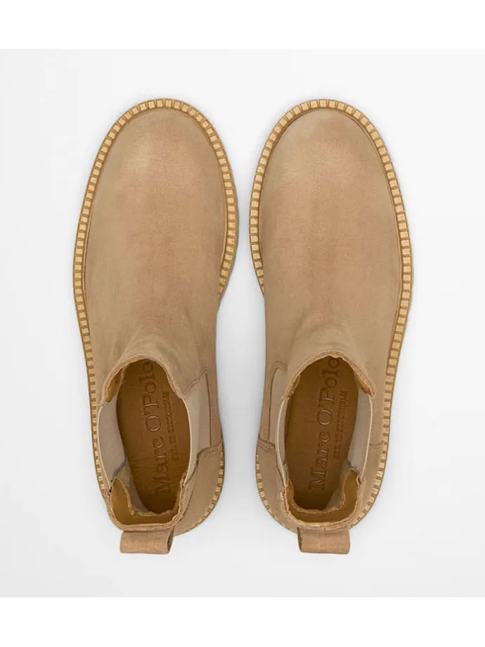 Leder-Chelsea-Boots "Phia" in Beige