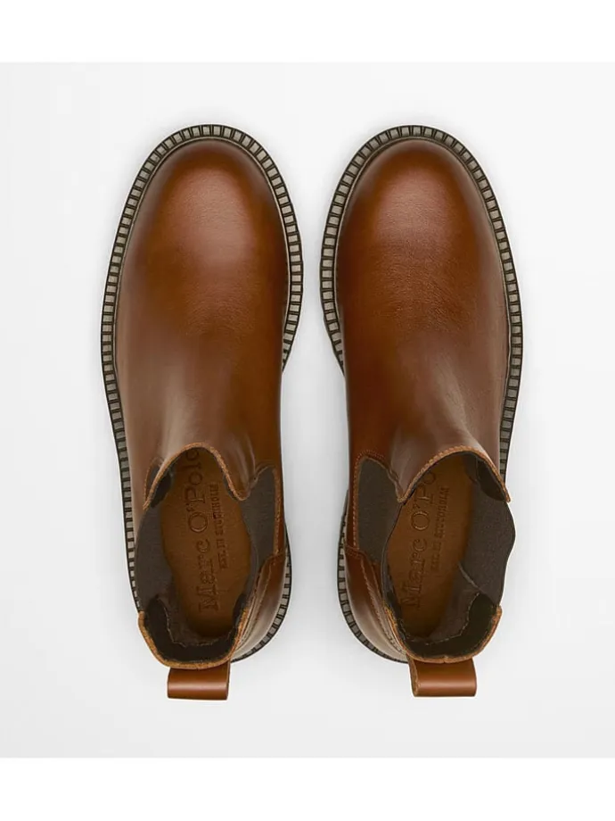 Leder-Chelsea-Boots "Phia" in Hellbraun