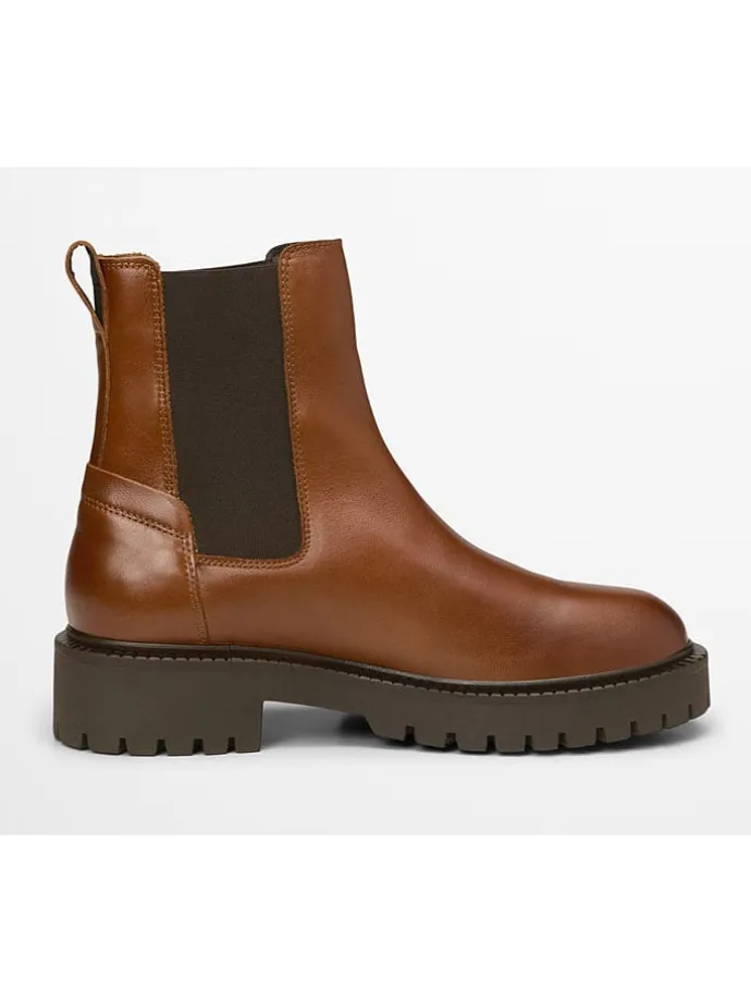 Leder-Chelsea-Boots "Phia" in Hellbraun