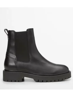 Leder-Chelsea-Boots "Phia" in Schwarz