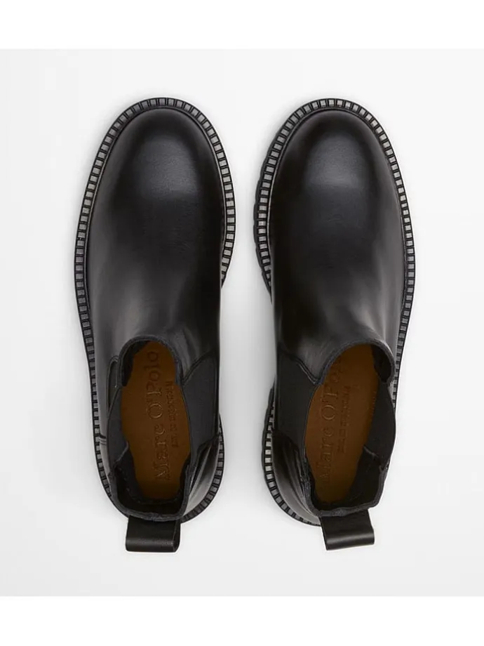 Leder-Chelsea-Boots "Phia" in Schwarz