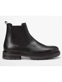 Leder-Chelsea-Boots "Rony" in Schwarz
