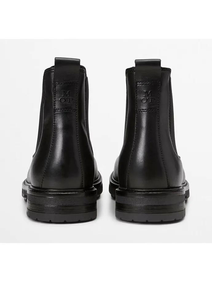 Leder-Chelsea-Boots "Rony" in Schwarz